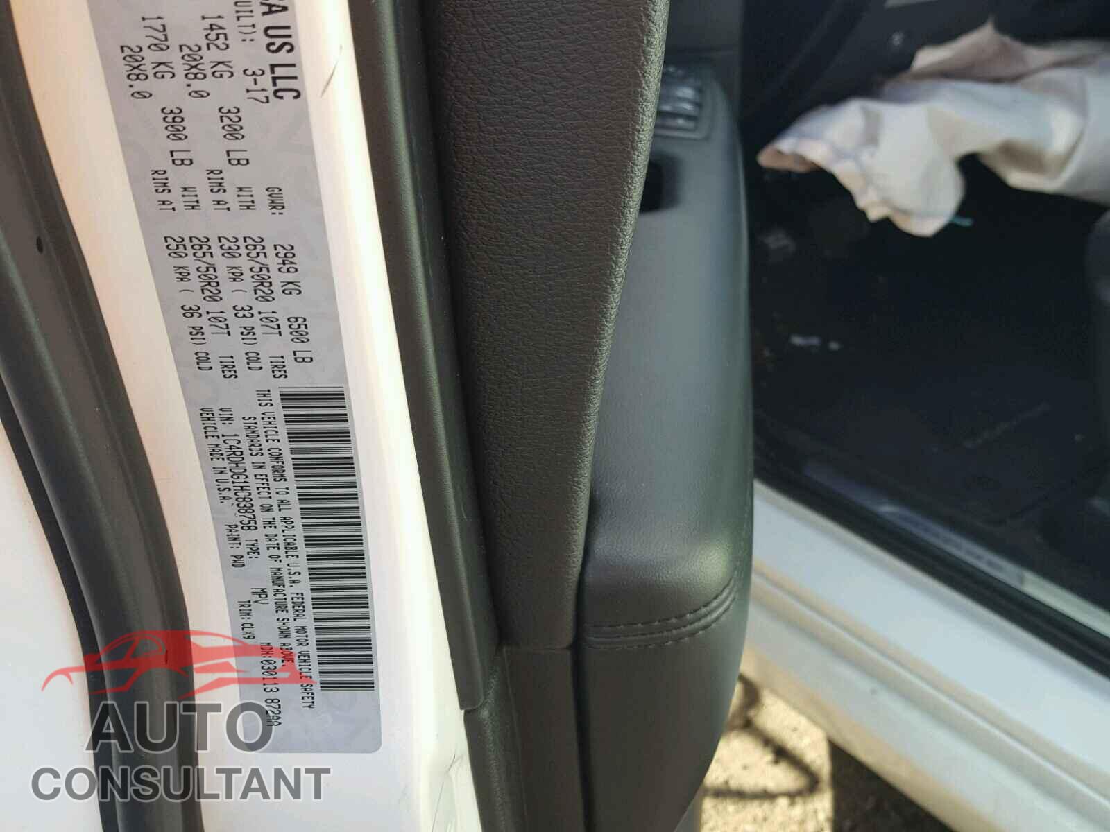 DODGE DURANGO 2017 - 1C4RDHDG1HC838758