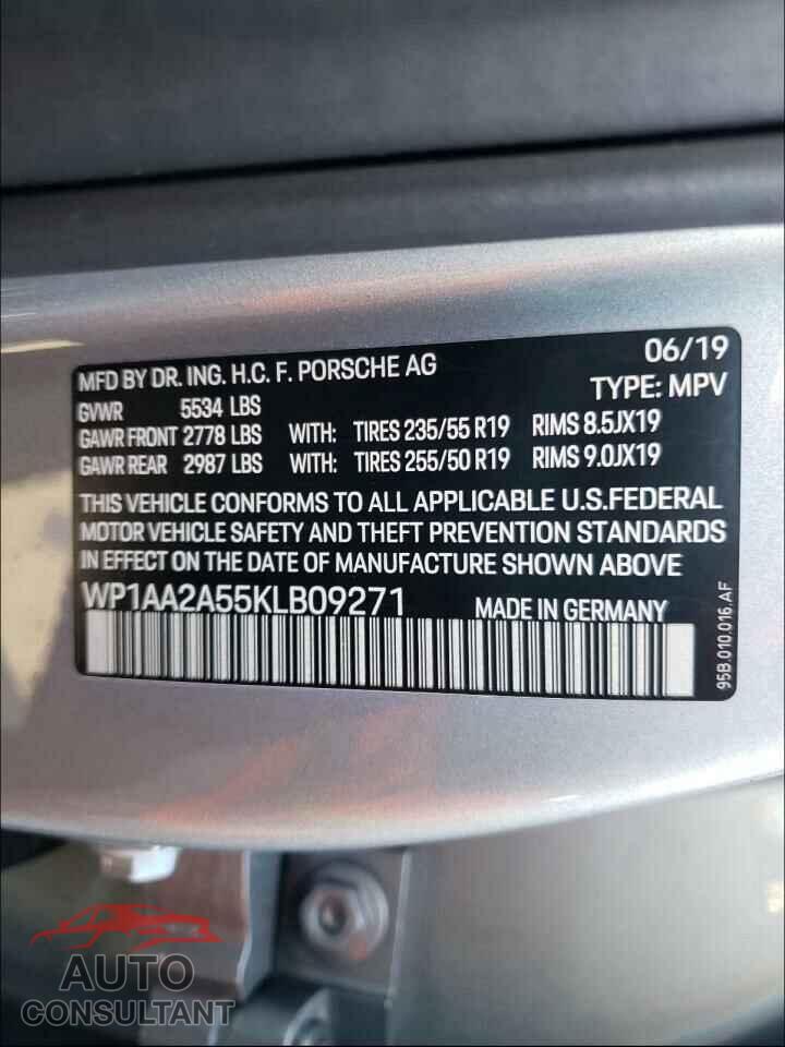 PORSCHE MACAN 2019 - WP1AA2A55KLB09271