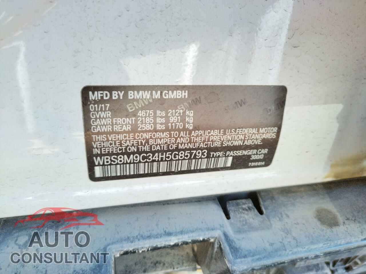 BMW M3 2017 - WBS8M9C34H5G85793