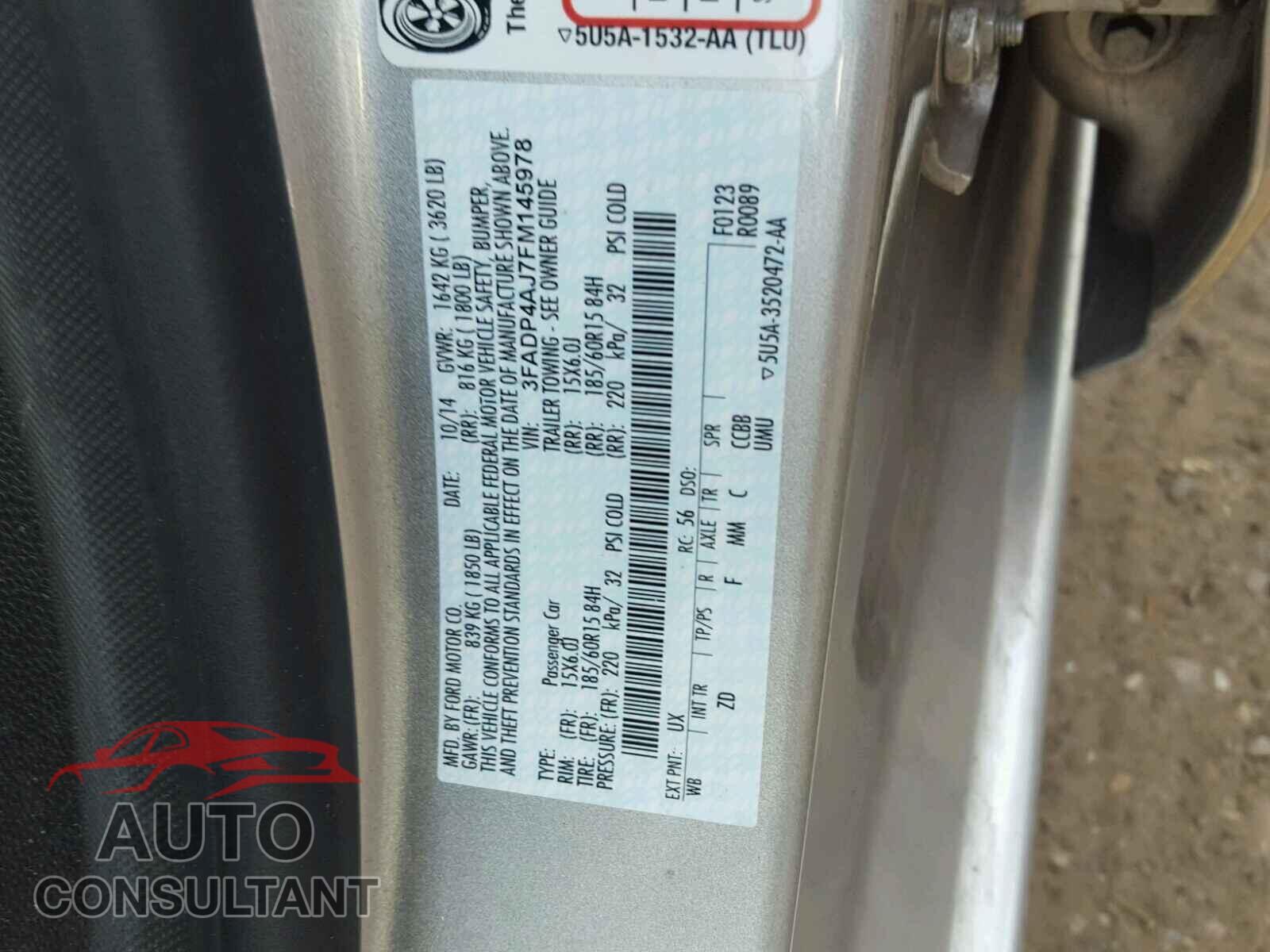 FORD FIESTA 2015 - 3FADP4AJ7FM145978