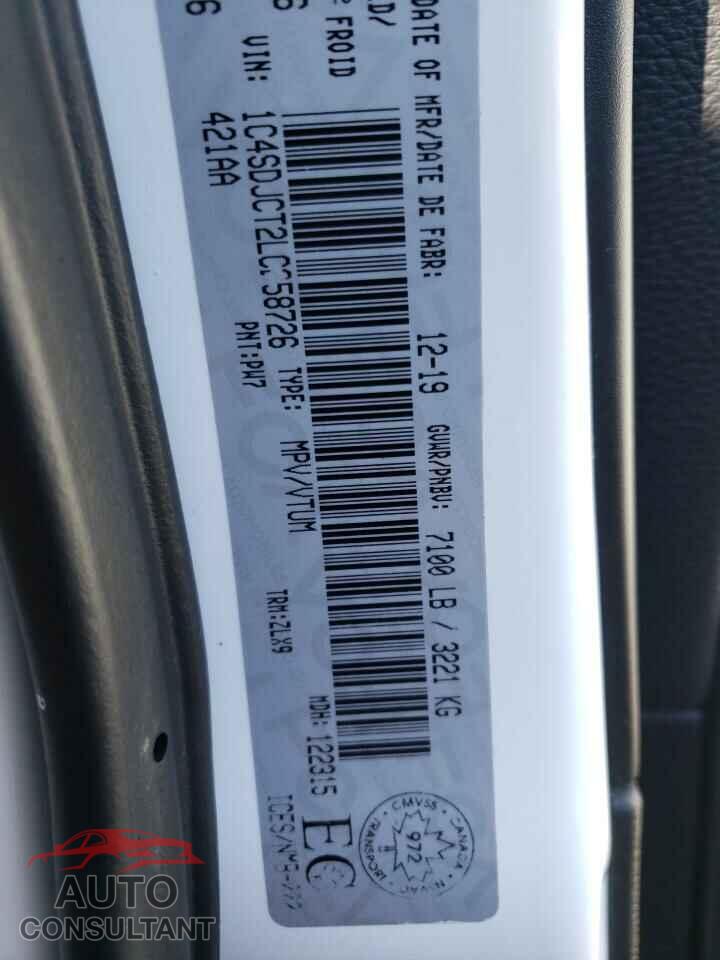 DODGE DURANGO 2020 - 1C4SDJCT2LC258726