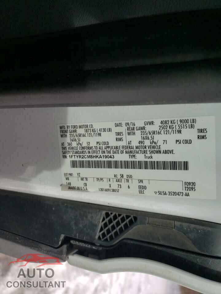 FORD TRANSIT CO 2017 - 1FTYR2CM8HKA19043