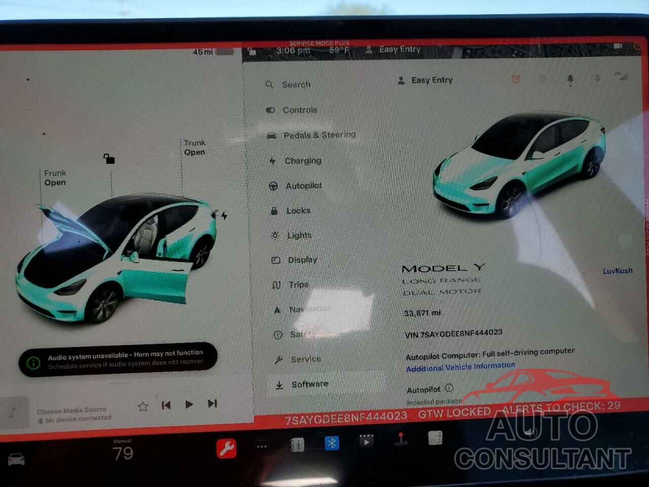 TESLA MODEL Y 2022 - 7SAYGDEE8NF444023