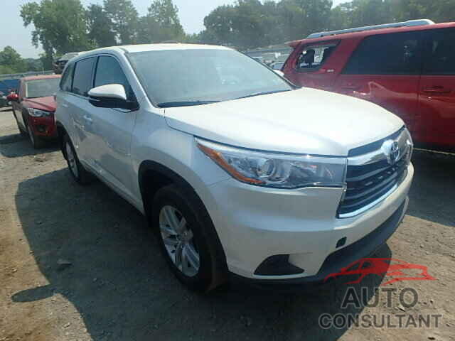 TOYOTA HIGHLANDER 2015 - 5TDBKRFH0FS109911