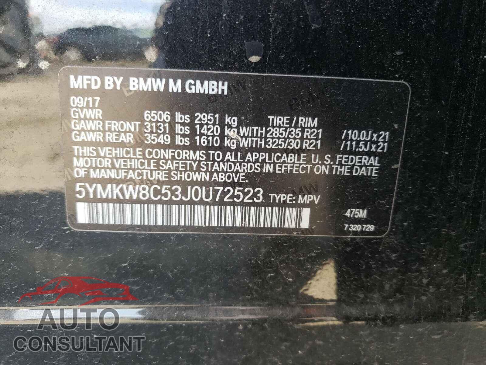 BMW X6 2018 - 5YMKW8C53J0U72523