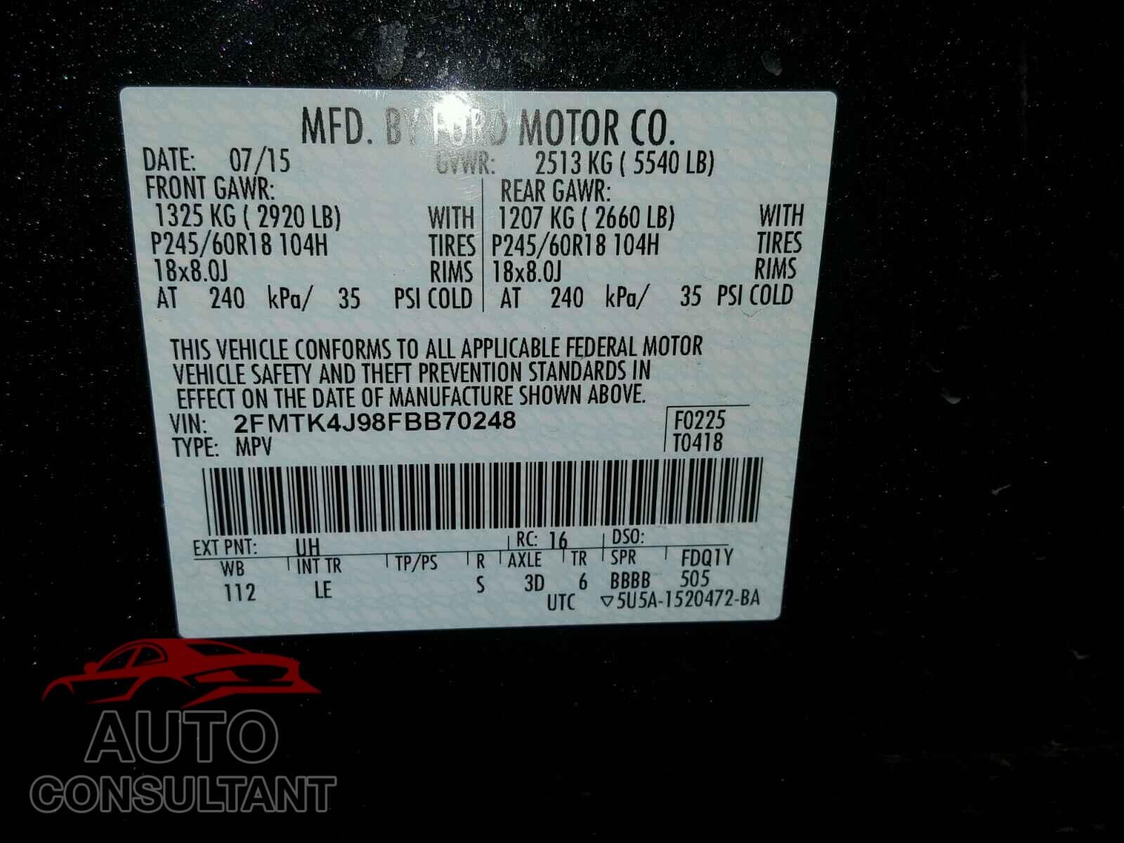 FORD EDGE SEL 2015 - 2FMTK4J98FBB70248