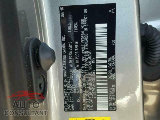 LEXUS RX350 2017 - 2T2ZZMCA4HC036585