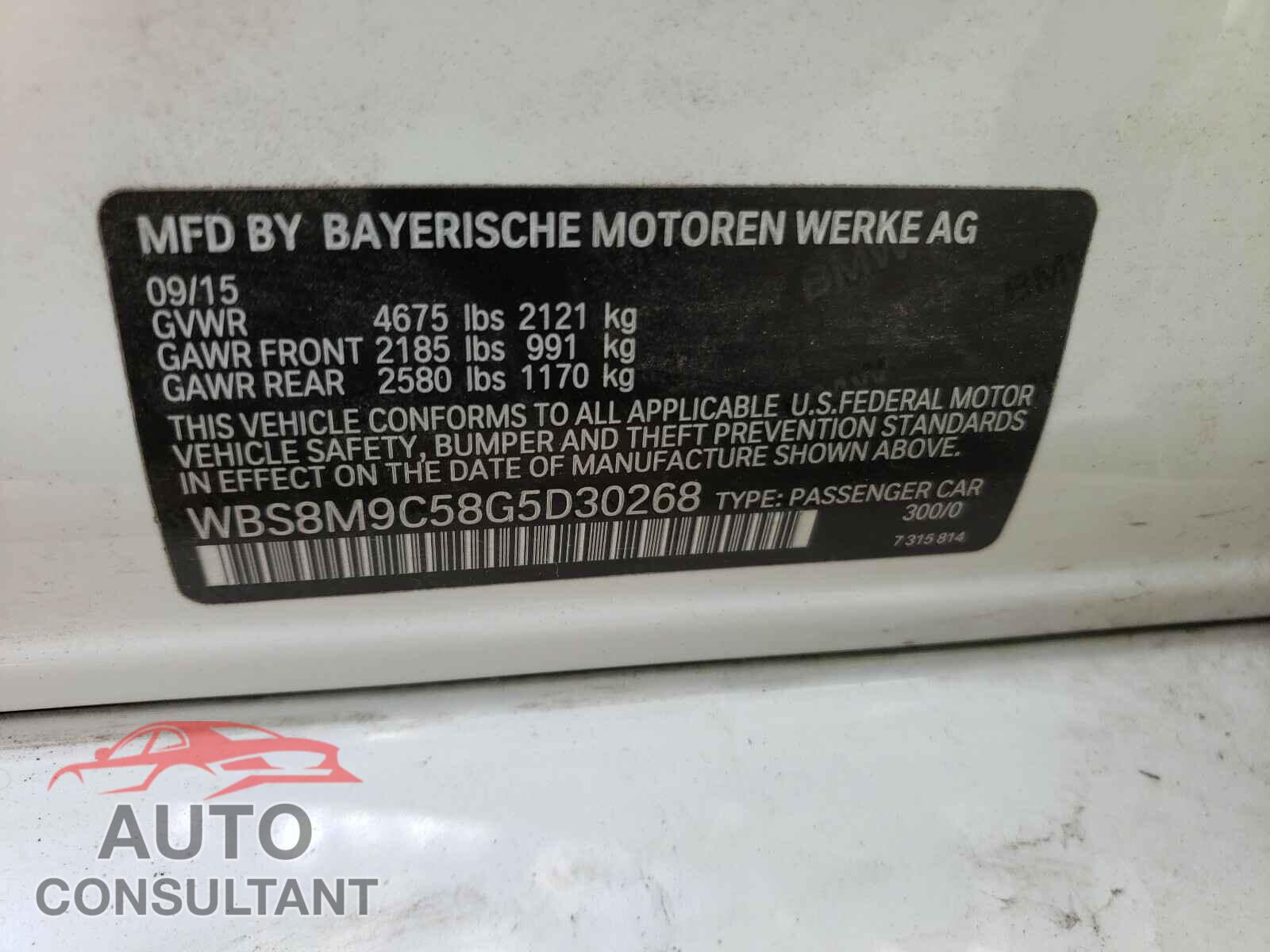 BMW M3 2016 - WBS8M9C58G5D30268