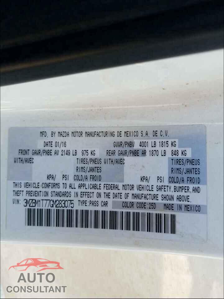 MAZDA 3 2016 - 3MZBM1T77GM283075