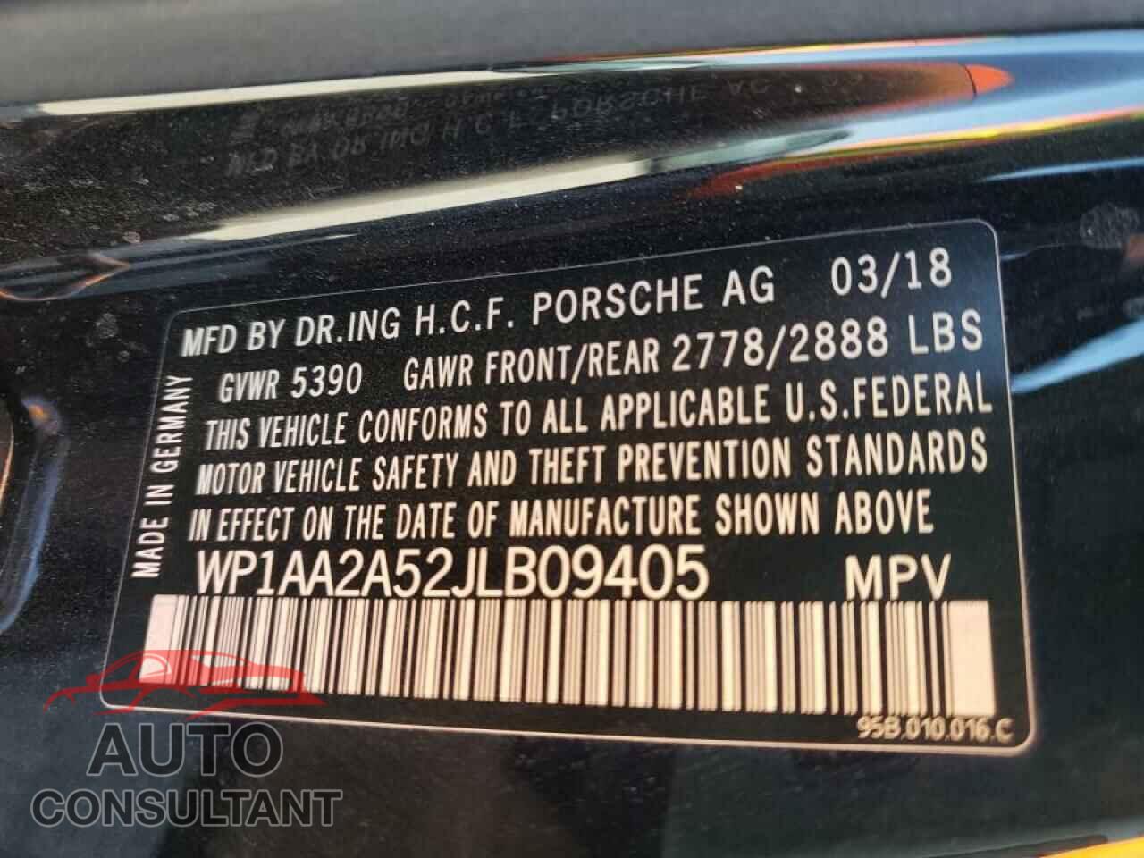 PORSCHE MACAN 2018 - WP1AA2A52JLB09405