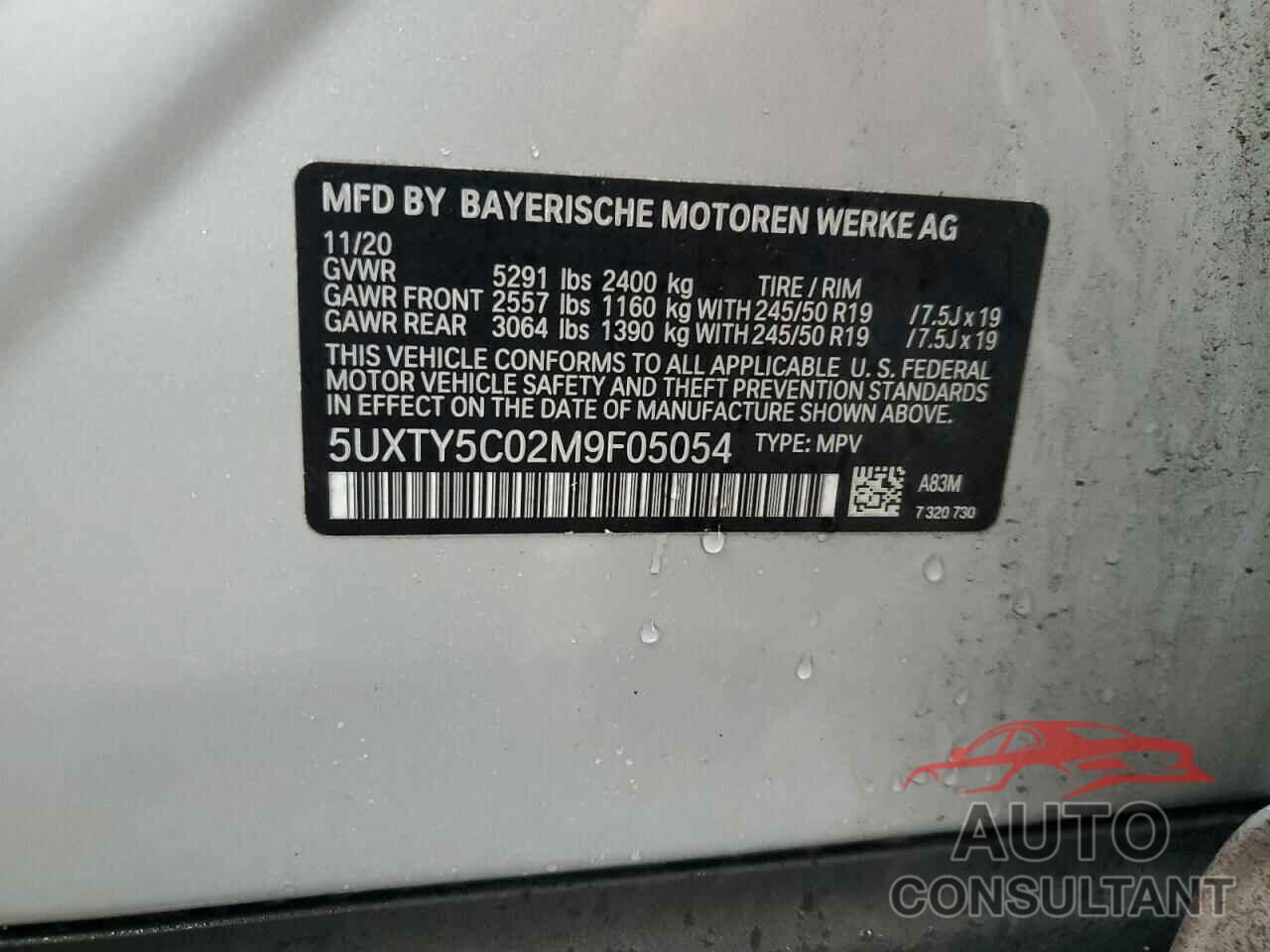 BMW X3 2021 - 5UXTY5C02M9F05054