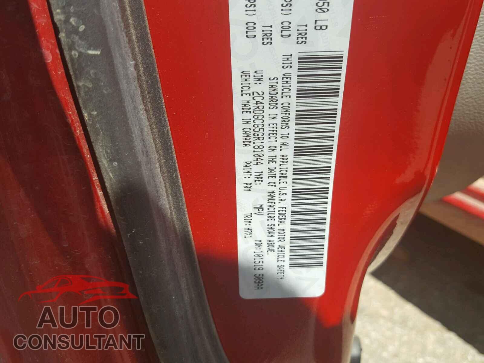 DODGE CARAVAN 2016 - 2C4RDGCG5GR181044