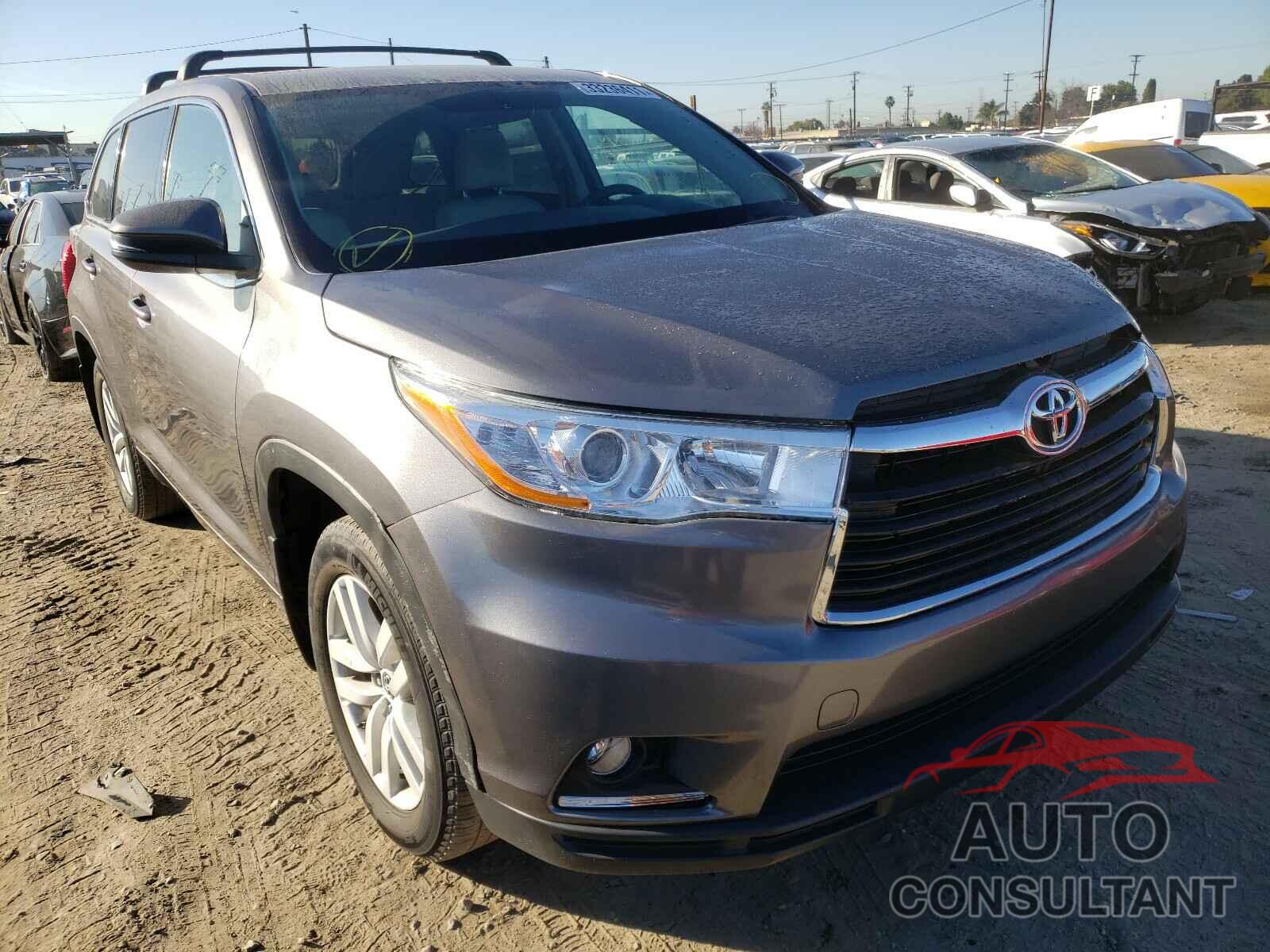TOYOTA HIGHLANDER 2016 - 5TDBKRFH5GS322189