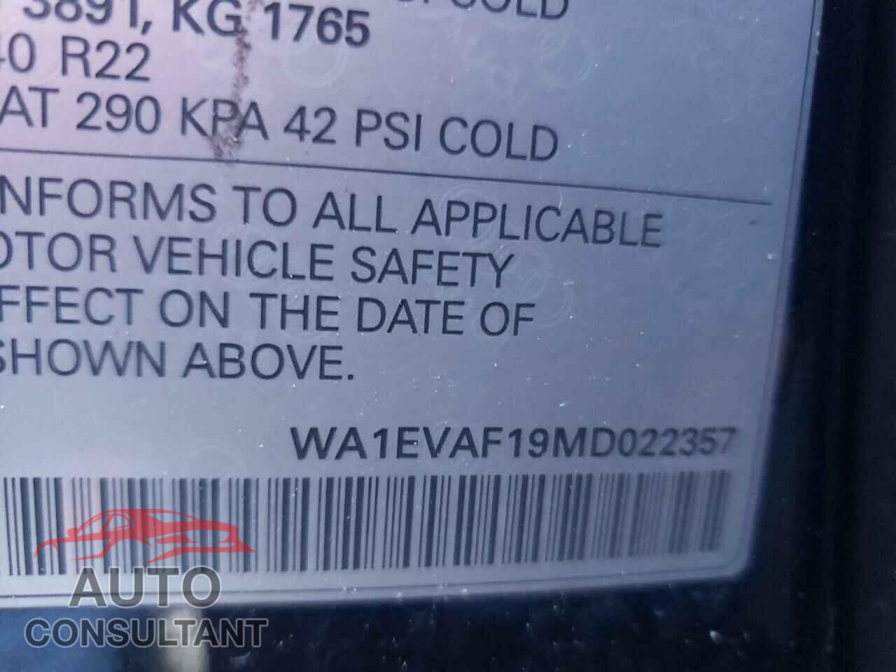 AUDI Q8 2021 - WA1EVAF19MD022357