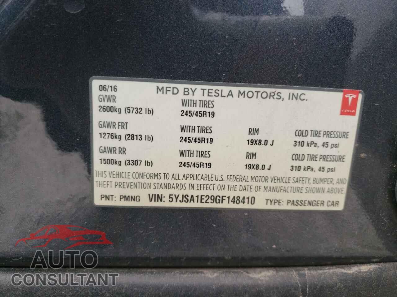 TESLA MODEL S 2016 - 5YJSA1E29GF148410
