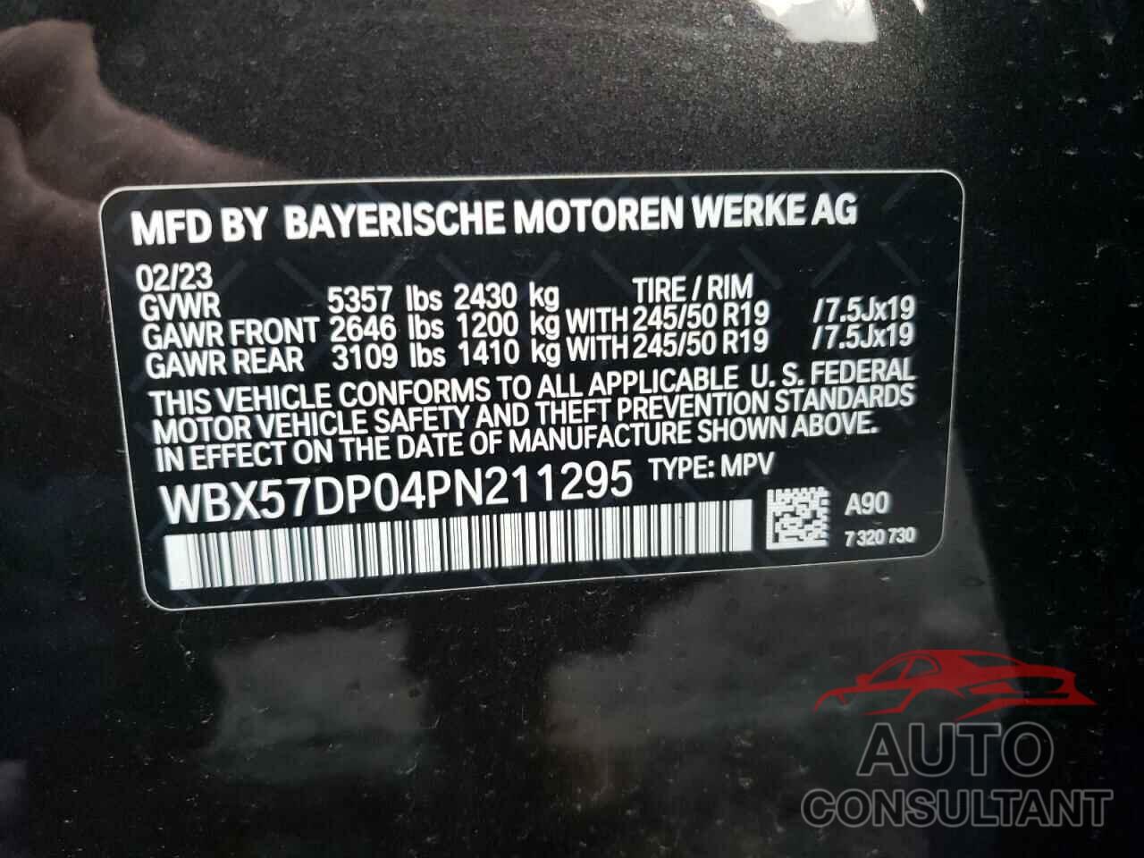 BMW X3 2023 - WBX57DP04PN211295