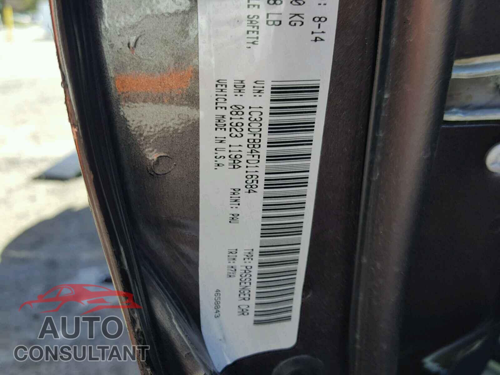 DODGE DART 2015 - 1C3CDFBB4FD116584