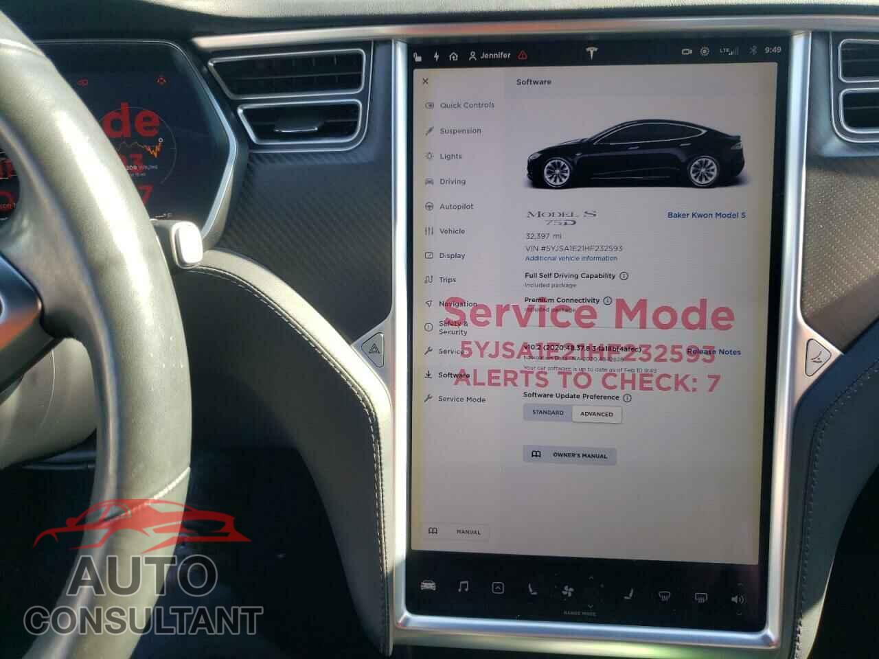 TESLA MODEL S 2017 - 5YJSA1E21HF232593