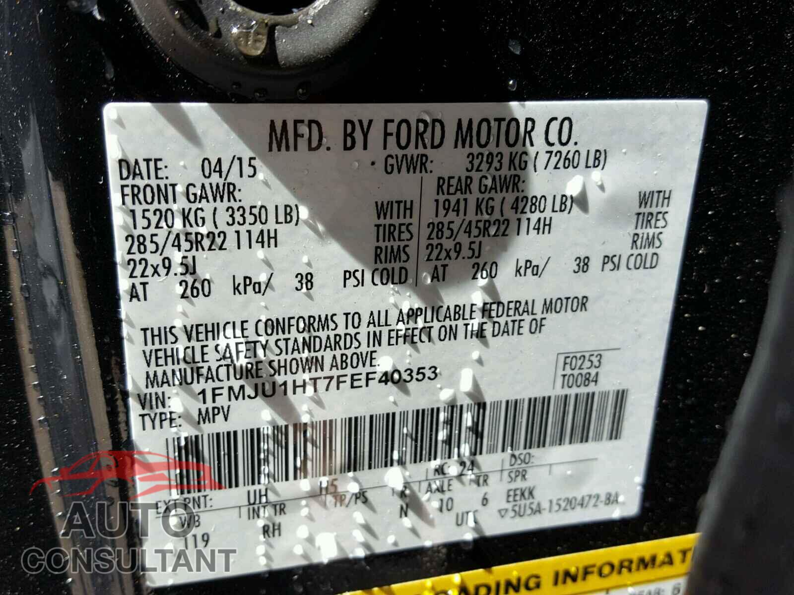 FORD EXPEDITION 2015 - 1FMJU1HT7FEF40353