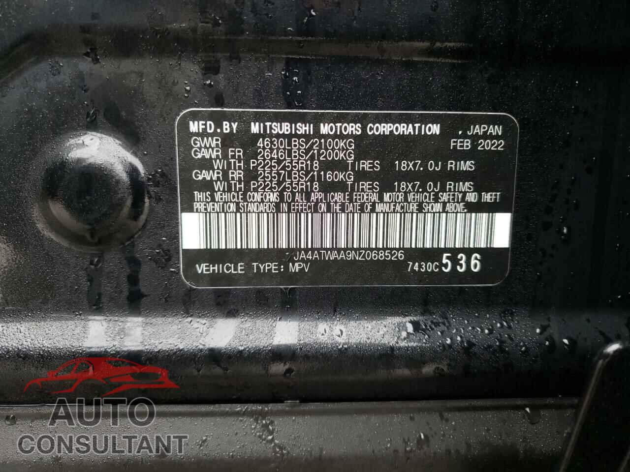 MITSUBISHI ECLIPSE 2022 - JA4ATWAA9NZ068526