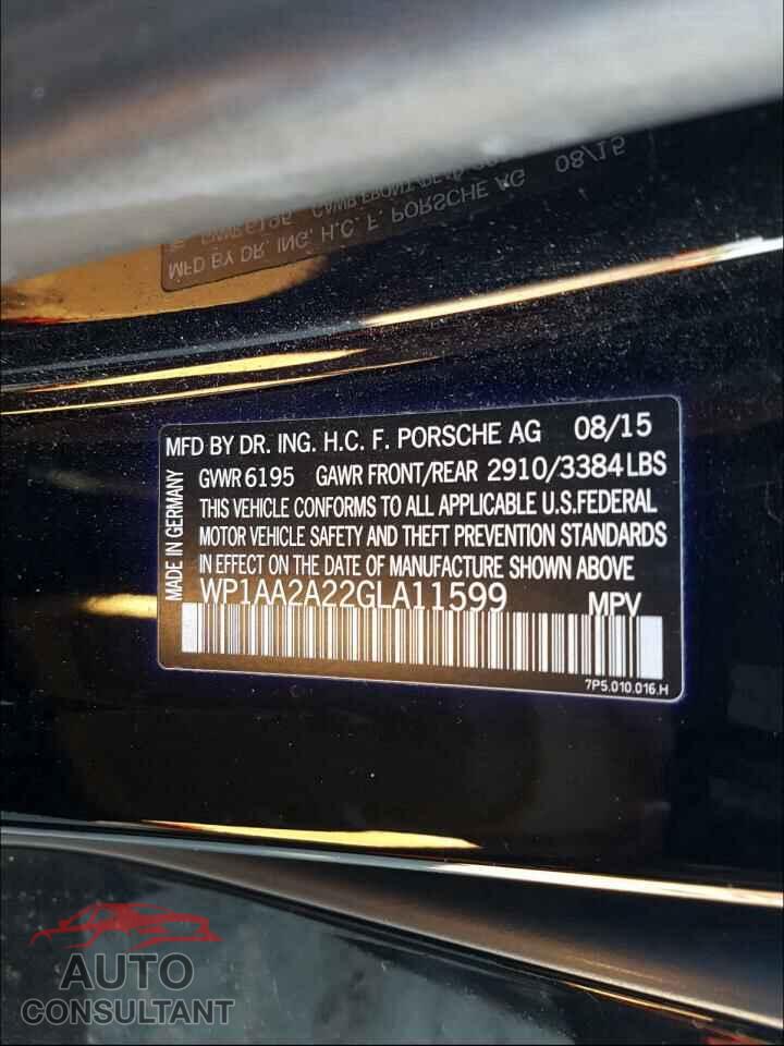 PORSCHE CAYENNE 2016 - WP1AA2A22GLA11599