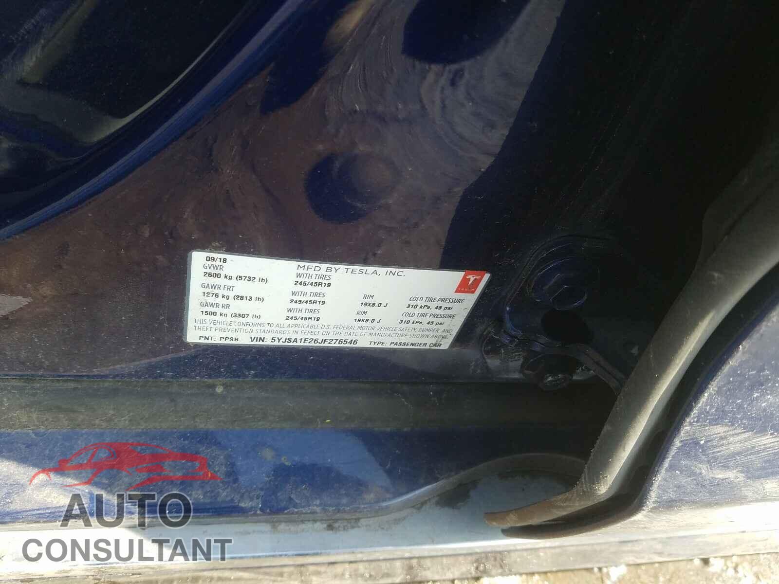 TESLA MODEL S 2018 - 5YJSA1E26JF276546