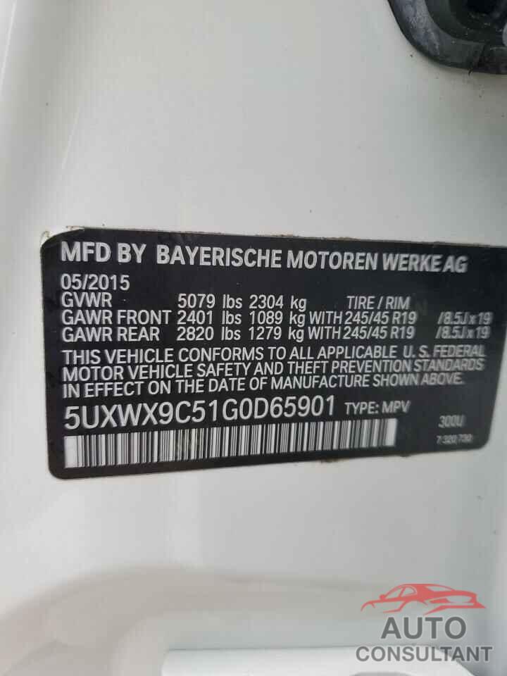 BMW X3 2016 - 5UXWX9C51G0D65901