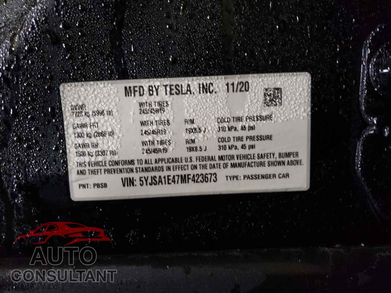 TESLA MODEL S 2021 - 5YJSA1E47MF423673