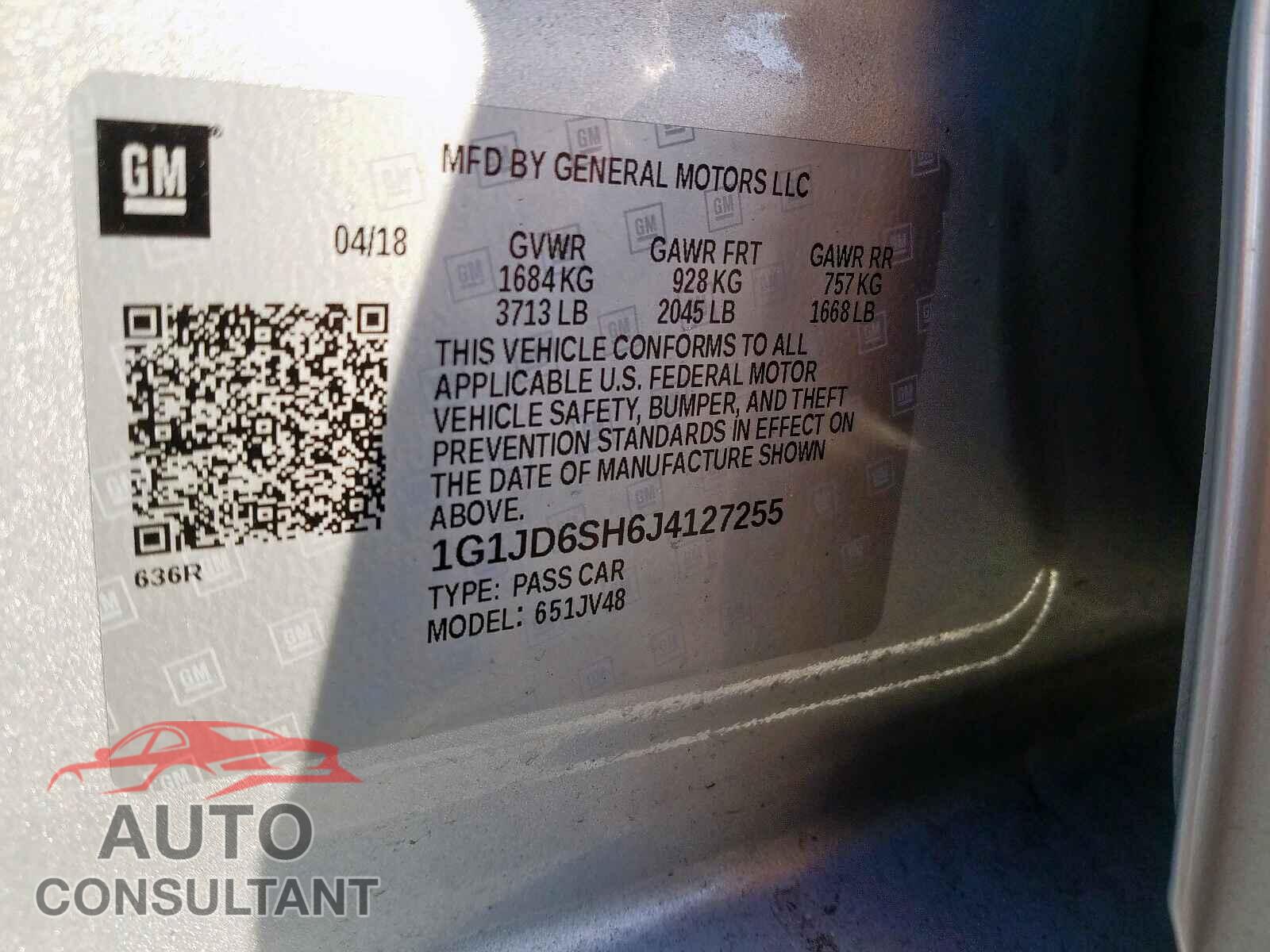CHEVROLET SONIC 2018 - JTHCA1D2XM5109357