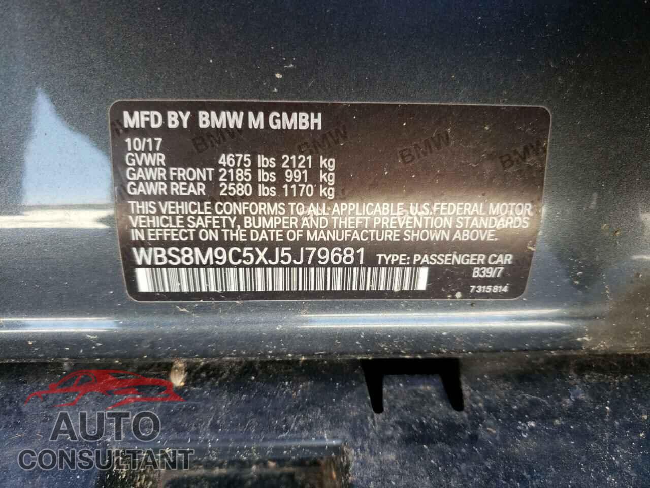 BMW M3 2018 - WBS8M9C5XJ5J79681