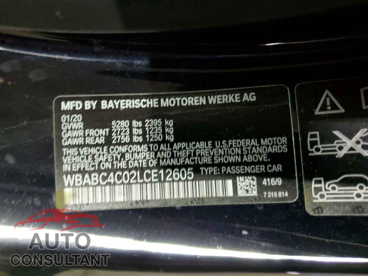 BMW M8 2020 - WBABC4C02LCE12605