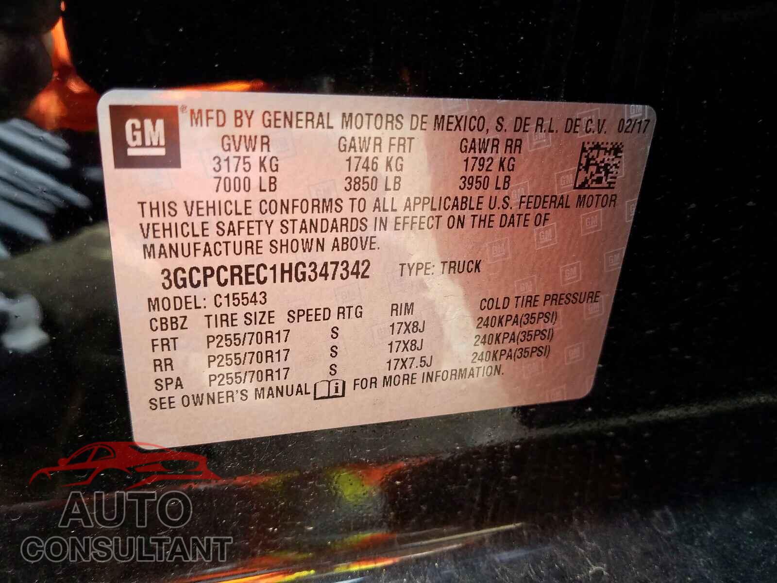 CHEVROLET SILVERADO 2017 - 5YJSA1E22JF245438
