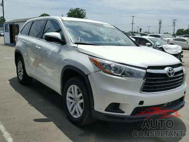 TOYOTA HIGHLANDER 2016 - 5TDZKRFH8GS158872