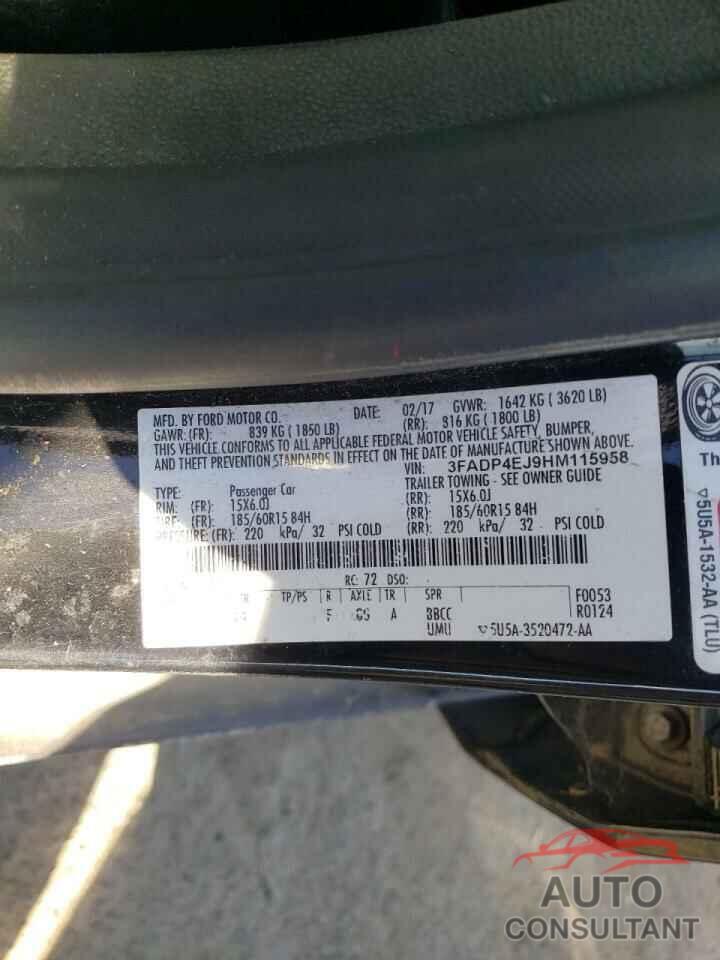 FORD FIESTA 2017 - 3FADP4EJ9HM115958