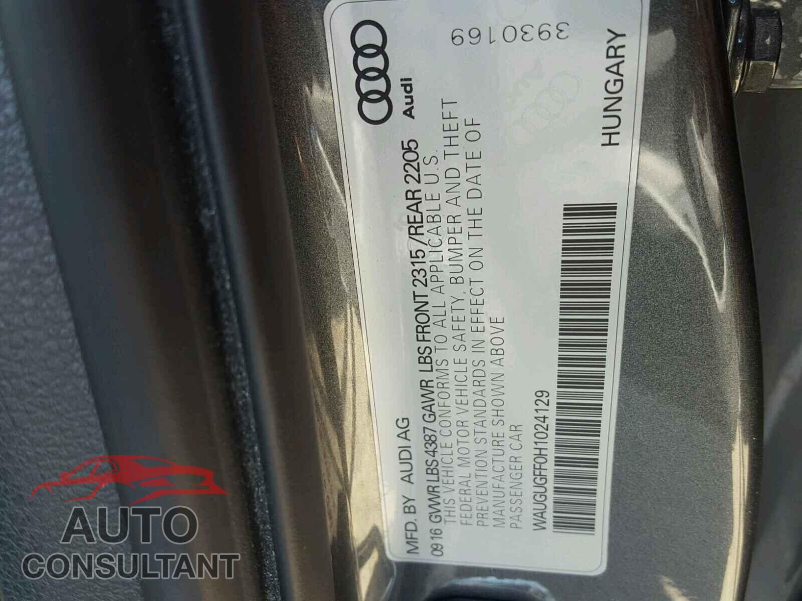 AUDI A3 2017 - WAUGUGFF0H1024129