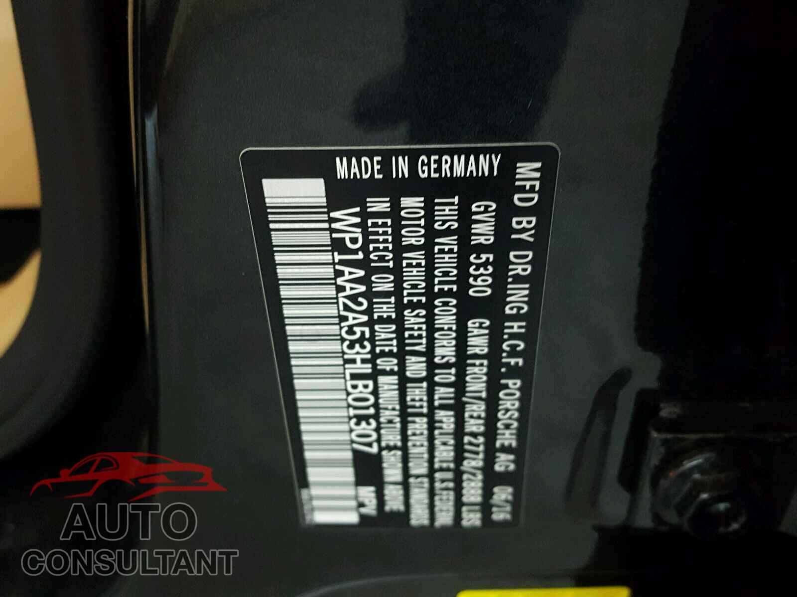 PORSCHE MACAN 2017 - WP1AA2A53HLB01307