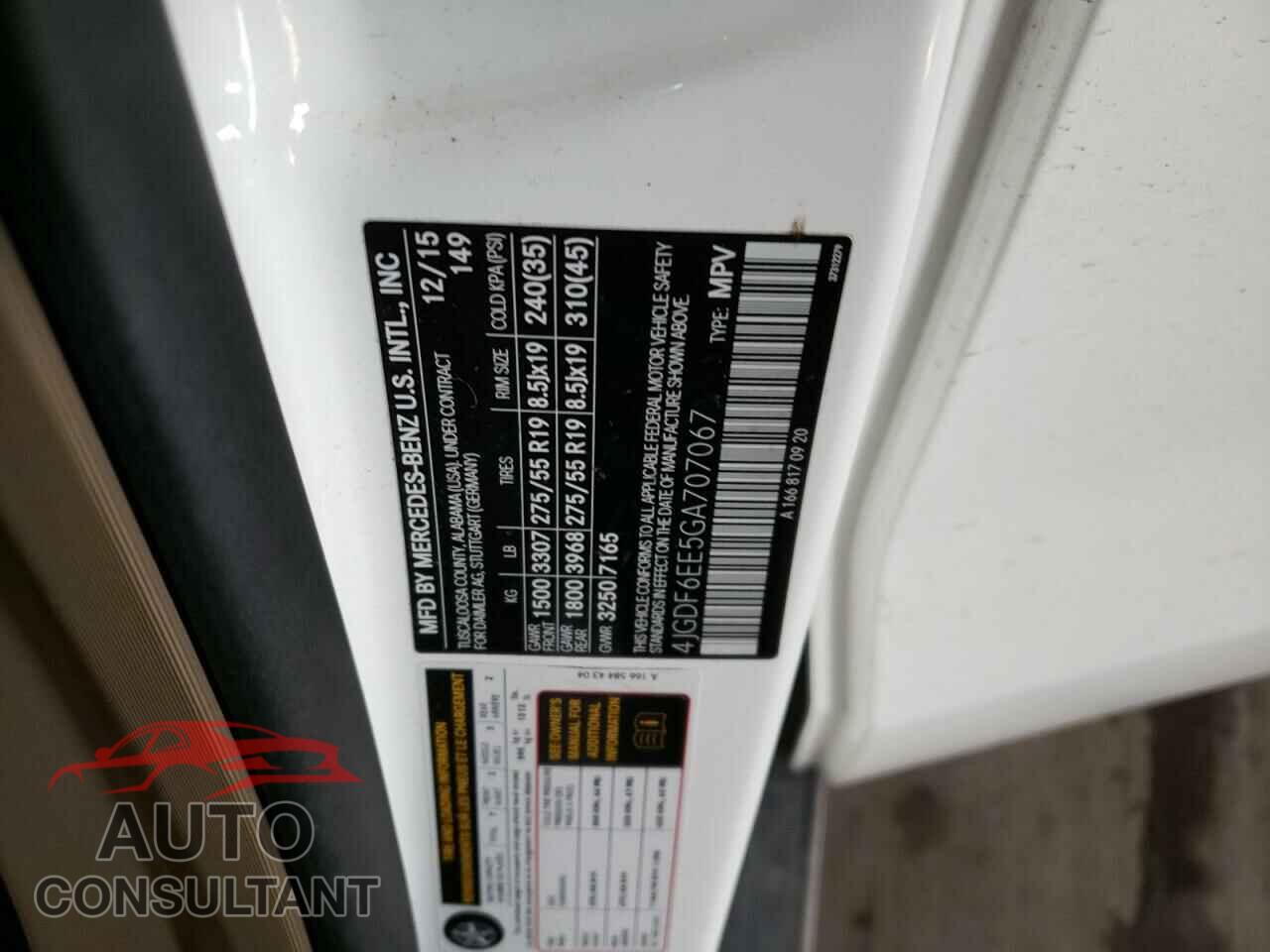 MERCEDES-BENZ GL-CLASS 2016 - 4JGDF6EE5GA707067