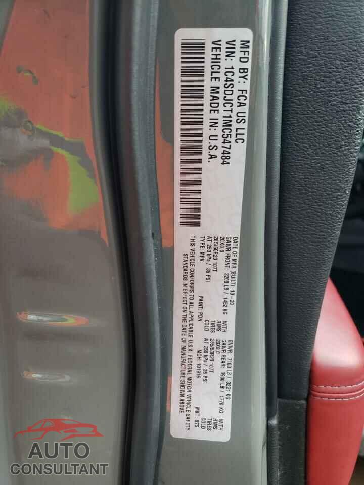 DODGE DURANGO 2021 - 1C4SDJCT1MC547484