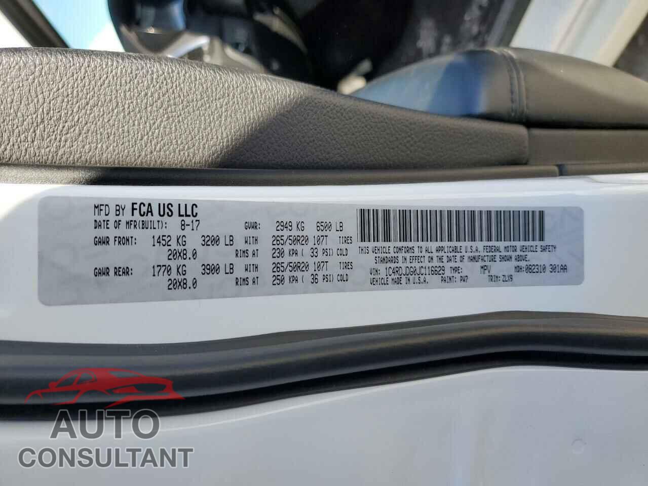 DODGE DURANGO 2018 - 1C4RDJDG0JC116629