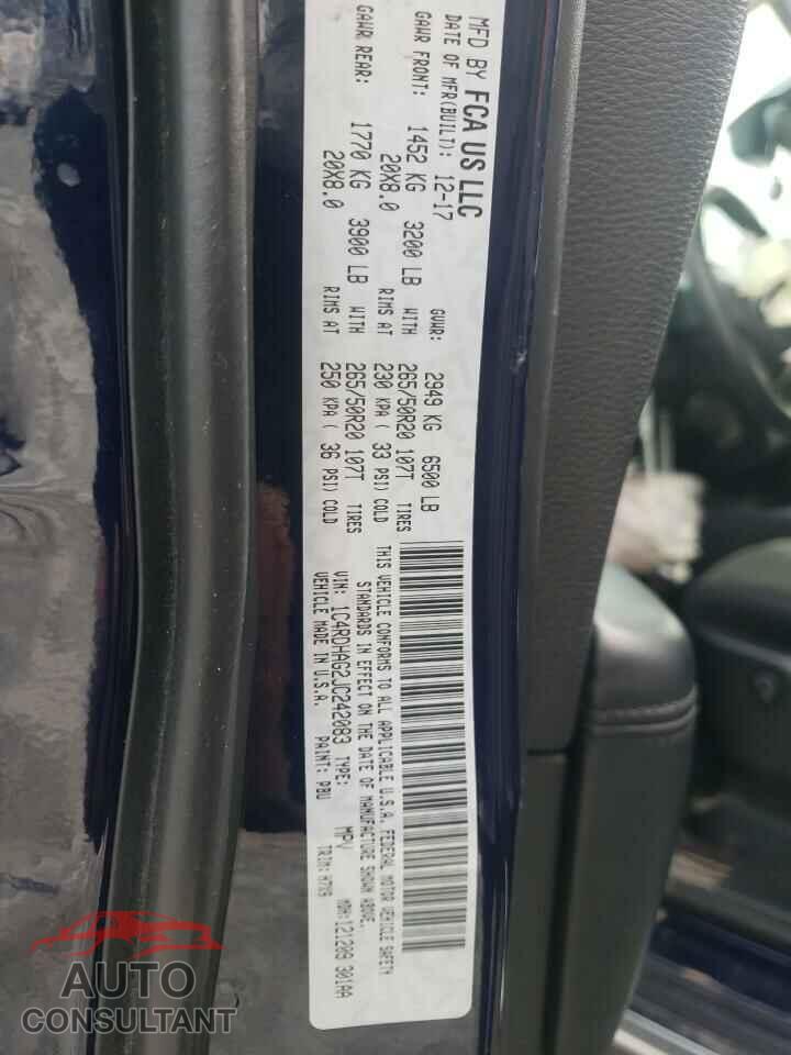 DODGE DURANGO 2018 - 1C4RDHAG2JC242083