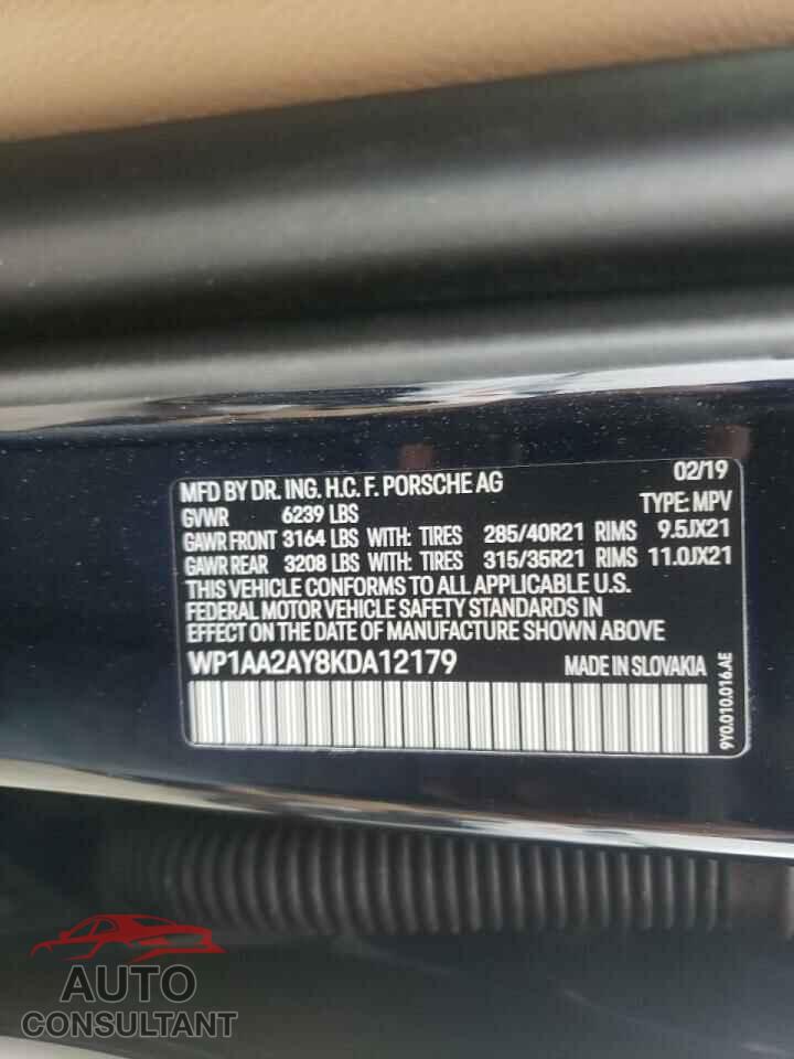 PORSCHE CAYENNE 2019 - WP1AA2AY8KDA12179