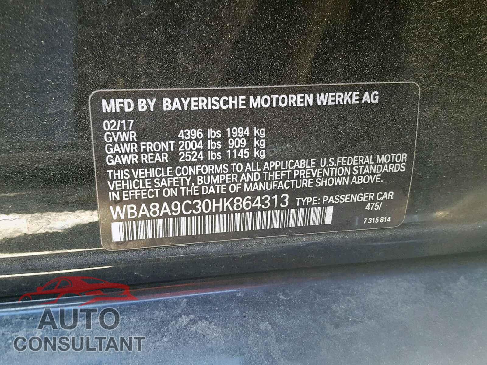 BMW 3 SERIES 2017 - 4T1B61HK5KU242583