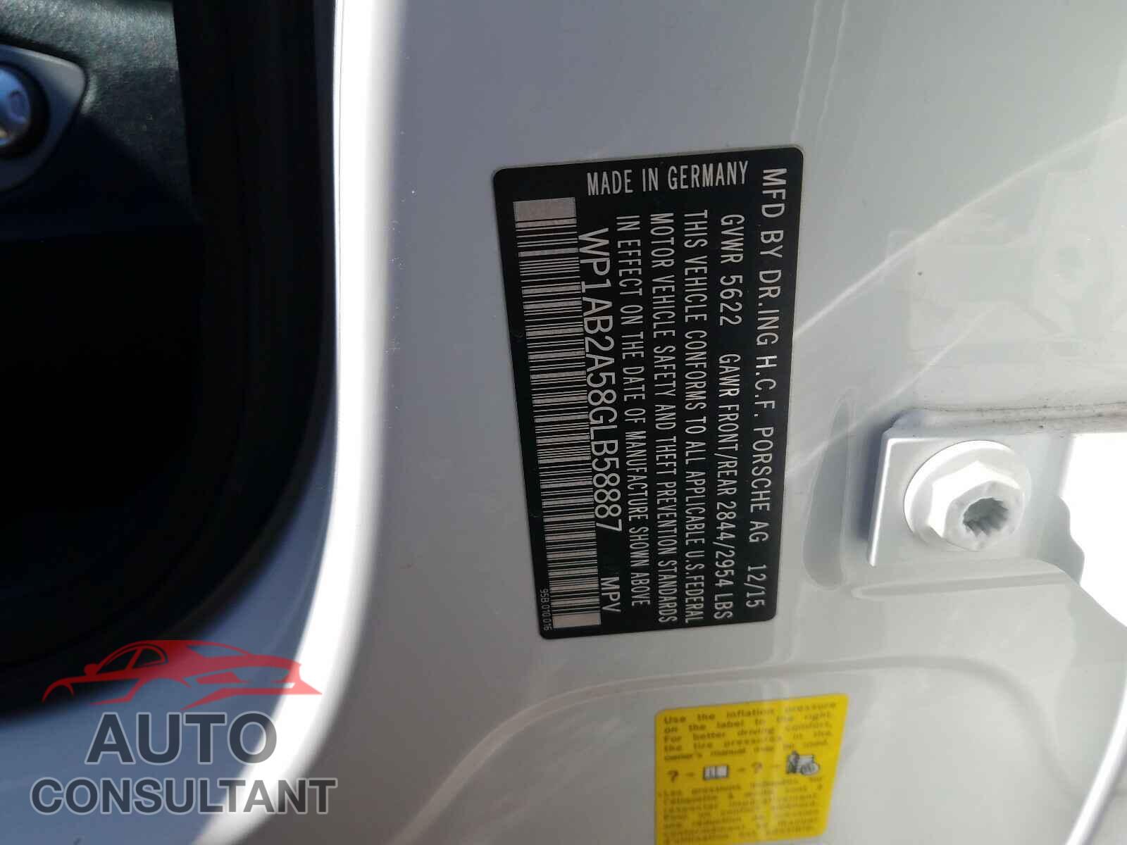 PORSCHE MACAN 2016 - WP1AB2A58GLB58887