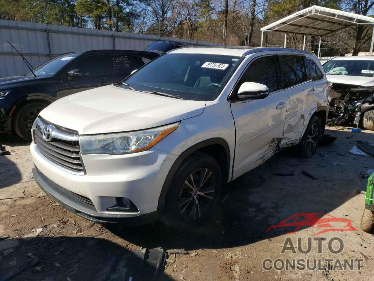 TOYOTA HIGHLANDER 2016 - 5TDJKRFH6GS236126
