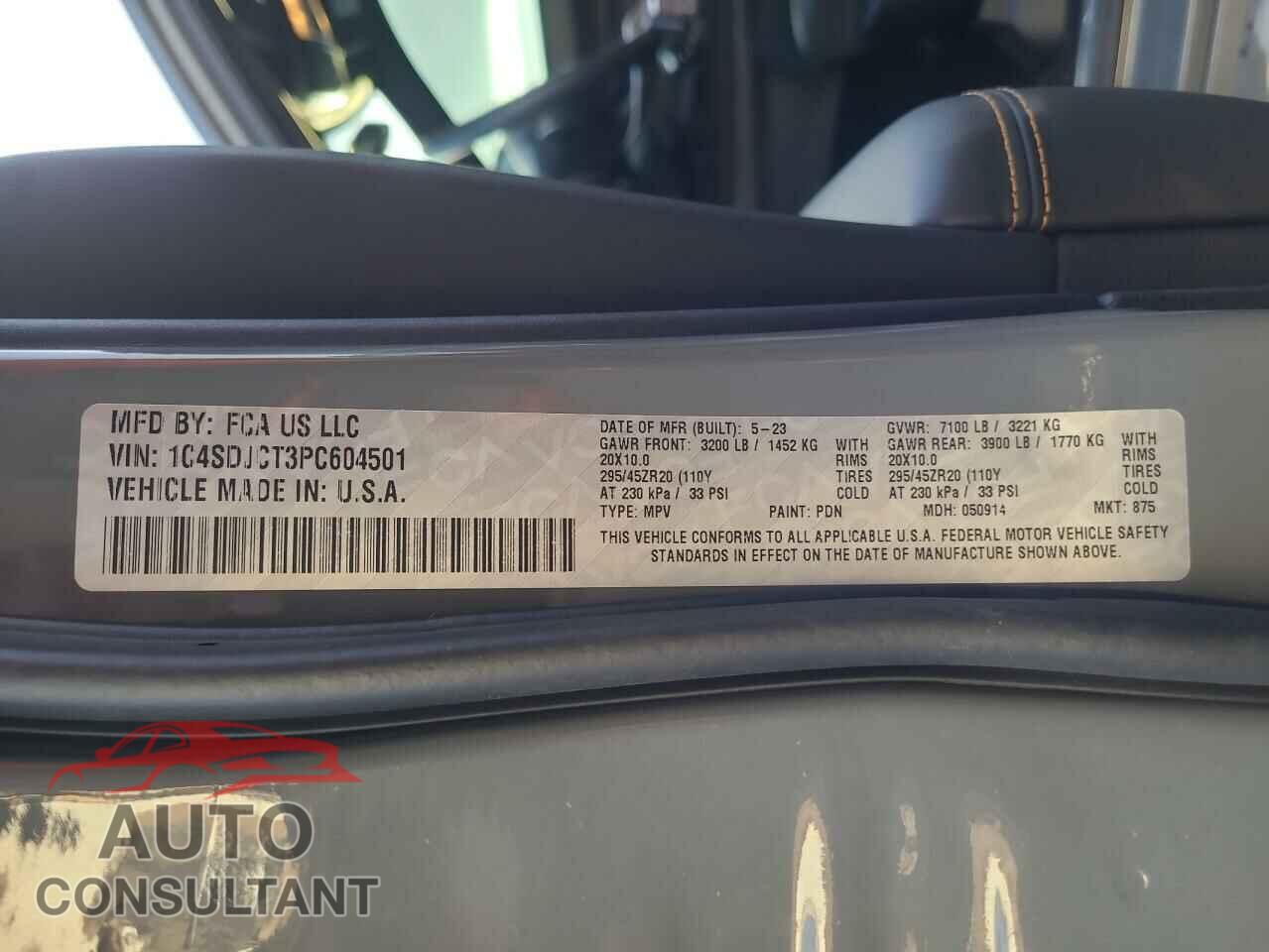 DODGE DURANGO 2023 - 1C4SDJCT3PC604501
