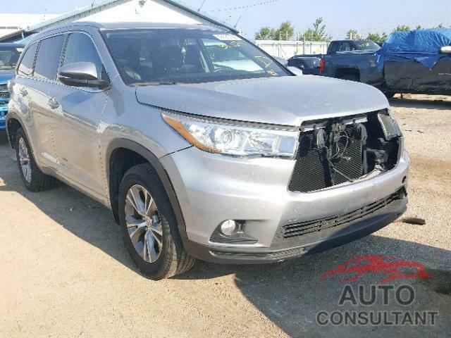 TOYOTA HIGHLANDER 2015 - 5TDJKRFHXFS166905