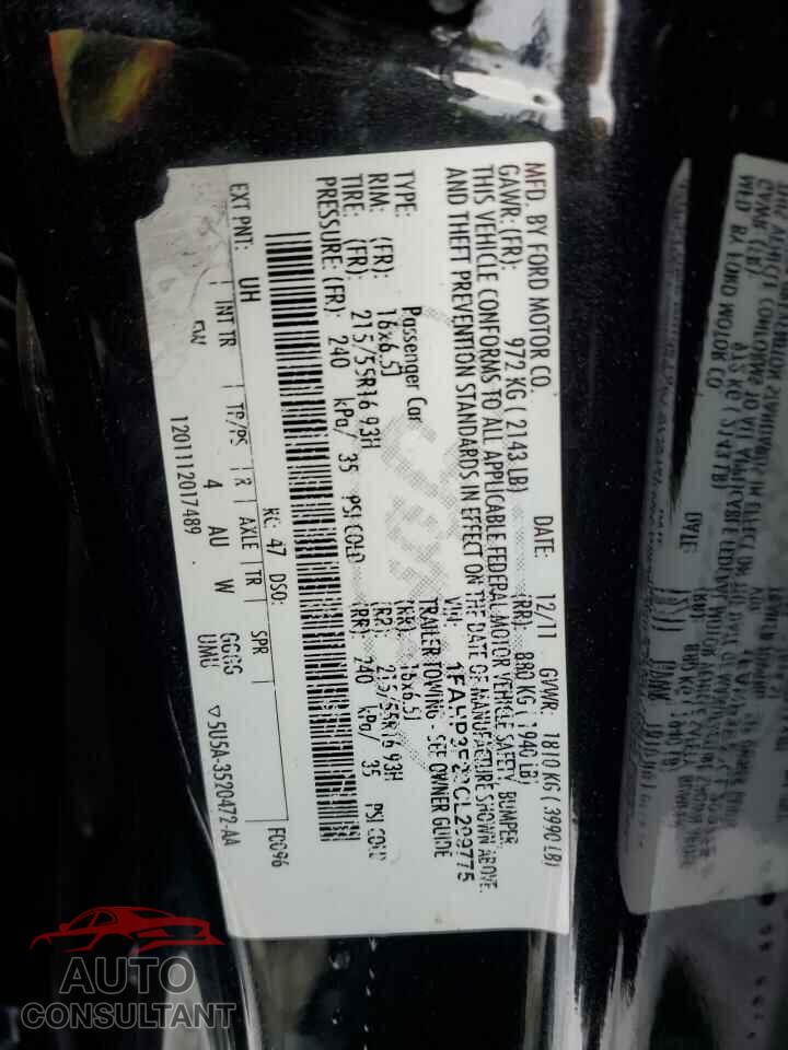FORD FOCUS 2012 - 1FAHP3F23CL299775