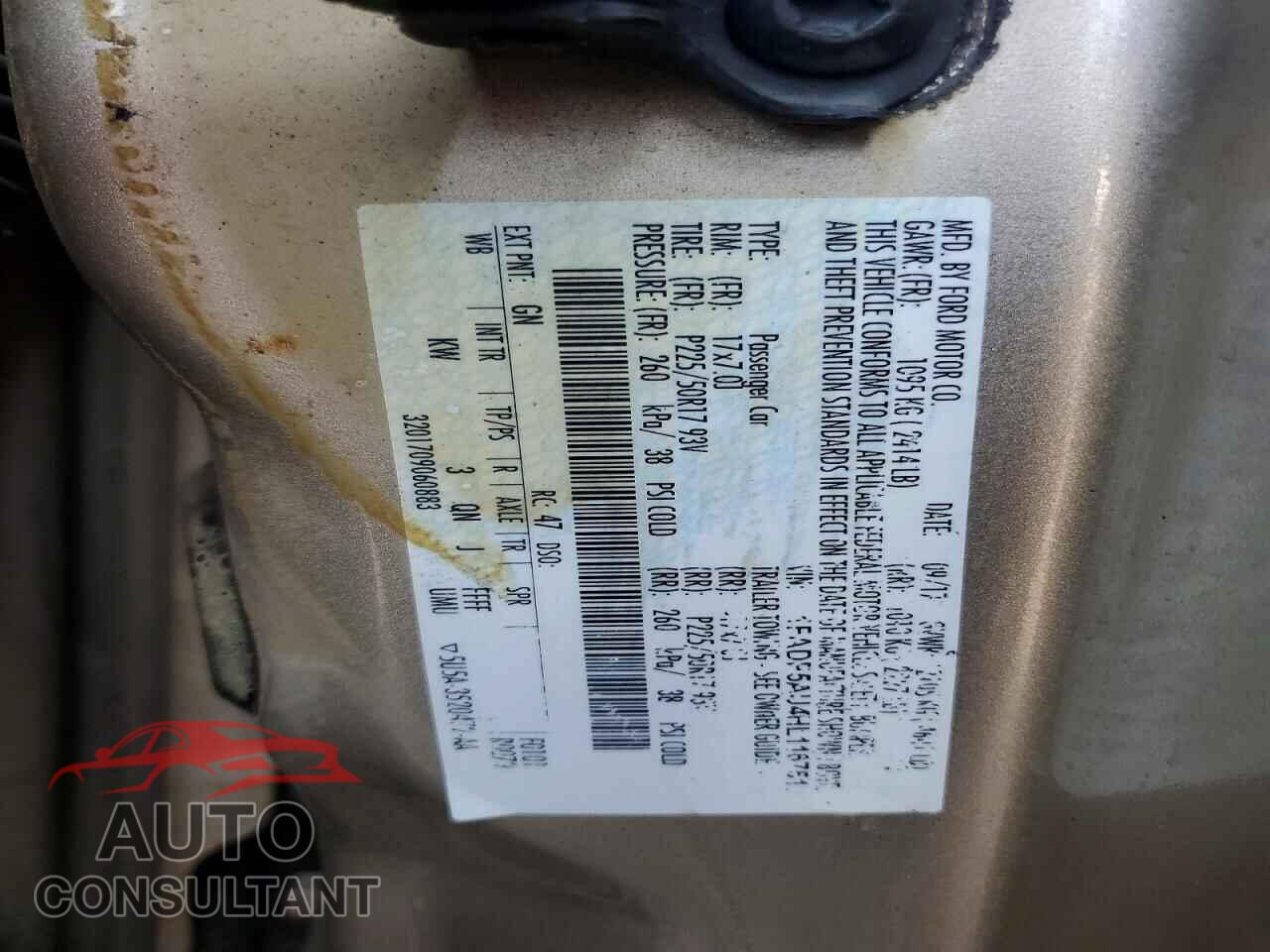 FORD CMAX 2017 - 1FADP5AU4HL116751