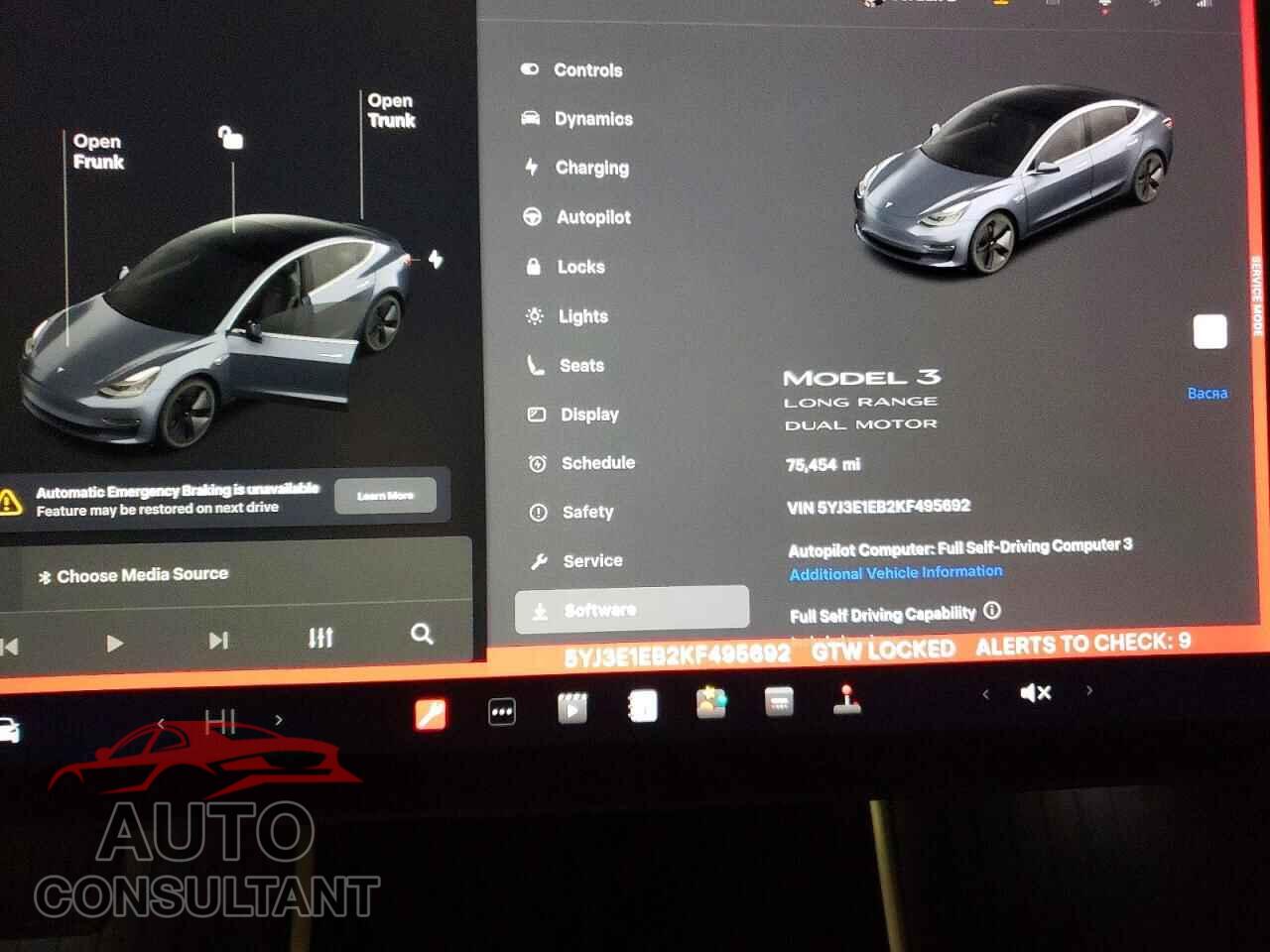 TESLA MODEL 3 2019 - 5YJ3E1EB2KF495692