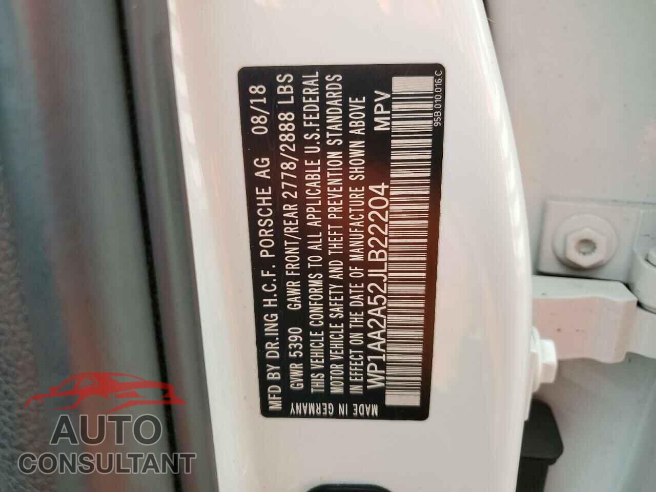 PORSCHE MACAN 2018 - WP1AA2A52JLB22204